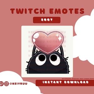 Cute Ghibli Soot Heart Love Spirit Anime Emote Bundle | Twitch | Discord | Streamer Emote Pack