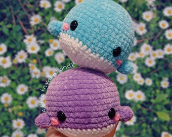 Cuddle Whale Plush | Custom | Kawaii | Handmade | Soft Amigurumi Crochet Toy | Fish | Ocean | Gift Ideas | Sea Animal | Decoration