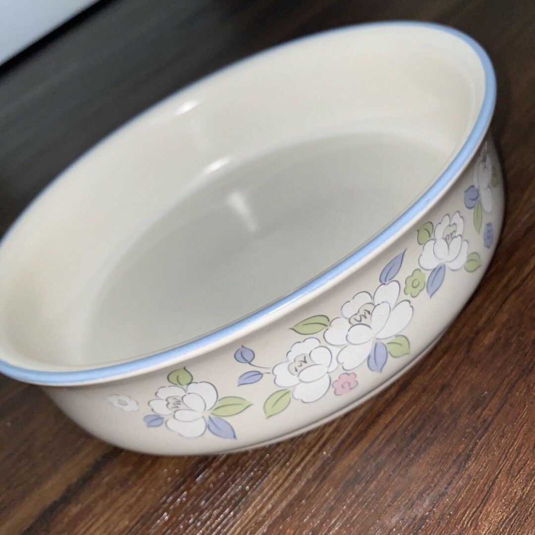 Vintage Chantilly Stoneware Fleur De Lune 9 Serving Bowl Etsy