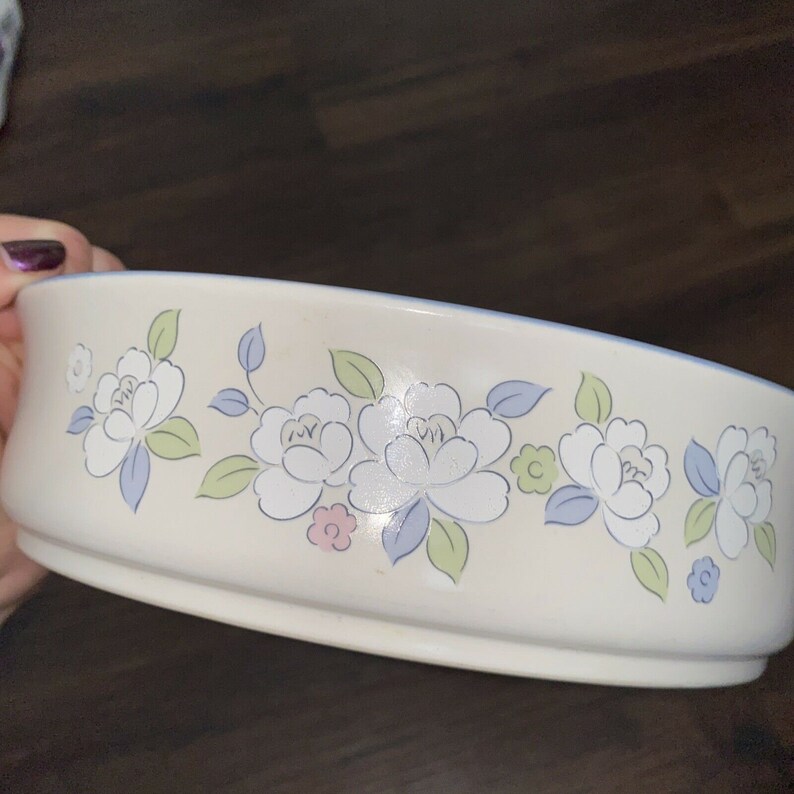 Vintage Chantilly Stoneware Fleur De Lune 9 Serving Bowl Etsy