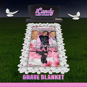 Memorial Grave Blanket, Grave Marker, Home Going, Memorial Keepsakes, Custom Grave Blanket