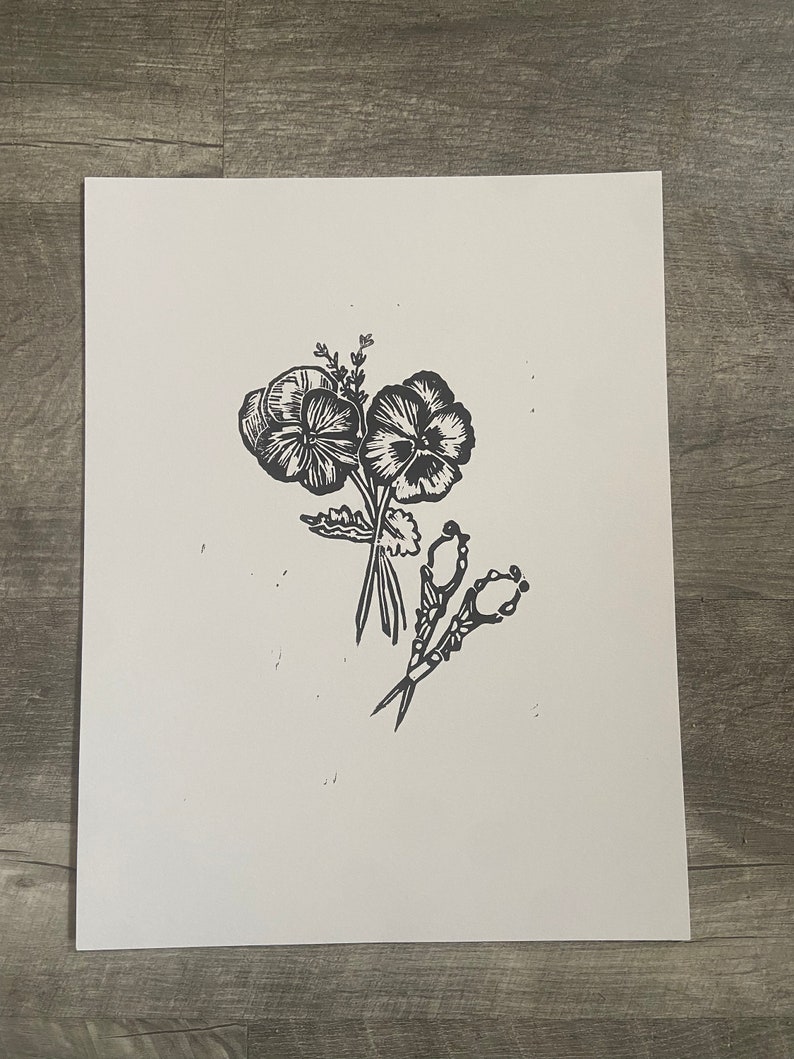 Original Block Print out of the Garden Etsy