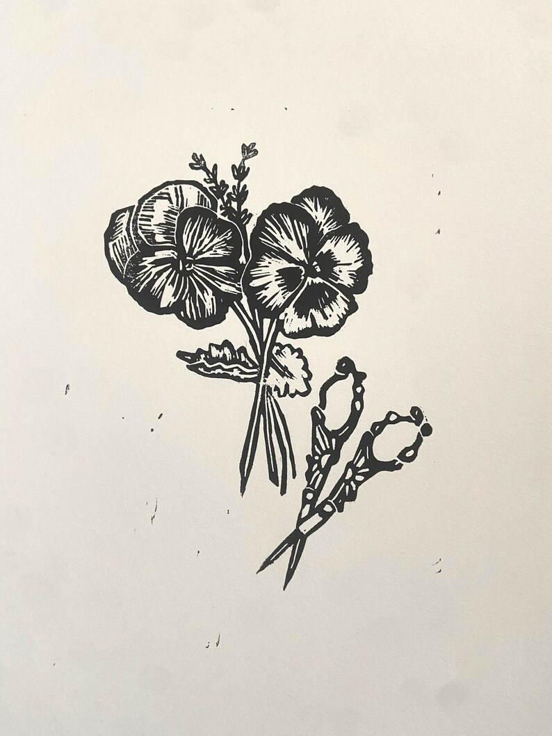 Original Block Print out of the Garden Etsy