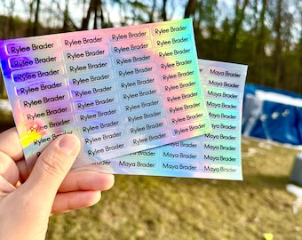 Holographic School Labels - Daycare Labels - Personalized - waterproof label - Name Stickers - Customized