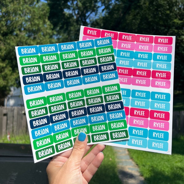 Personalized Name Labels: Waterproof Stickers for School & Daycare
