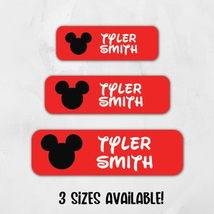 Etiquetas de nombre personalizadas de Mickey Mouse - Etiquetas de escuela y guardería - Personalizadas - impermeables