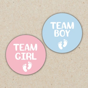 Gender Reveal Stickers | Team Boy | Team Girl | Personalized Stickers