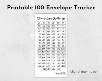 Printable 100 Envelope Challenge, Print at Home Money Challenge ...