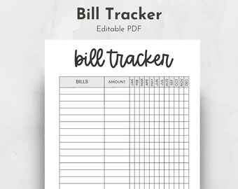 Printable Yearly Bill Tracker: Payment Checklist (Digital Download)