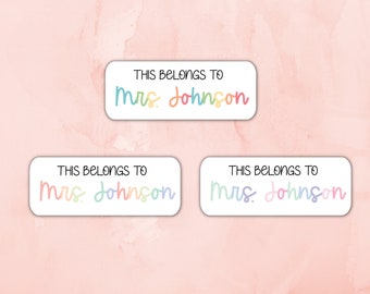 This Belongs To - School Labels - Personalized - Name Stickers - Customized