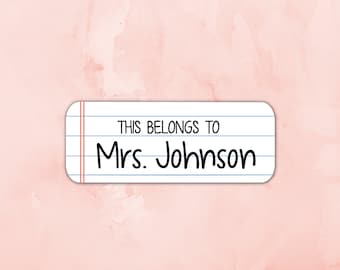 This belongs to - School Labels - Personalized - Name Stickers - Customized