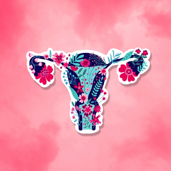 Floral Uterus Sticker, Women Rights Sticker, Feminism Sticker, Feminist Sticker, Pro Choice Sticker, Reproductive Rights Sticker