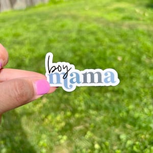 Boy Mama Sticker: Waterproof Vinyl Decal for Laptop, Tumbler