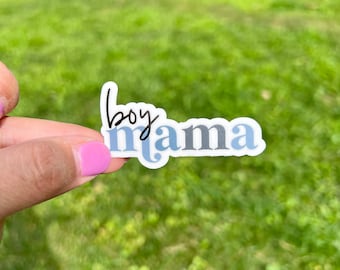 Boy Mama Sticker: Waterproof Vinyl Decal for Laptop, Tumbler