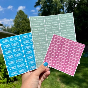 Pegatinas con nombre personalizadas, etiquetas escolares personalizadas, pegatinas con nombre para guarderías, etiquetas con nombre a prueba de agua, hojas de pegatinas con nombre, etiquetas con nombre personalizadas