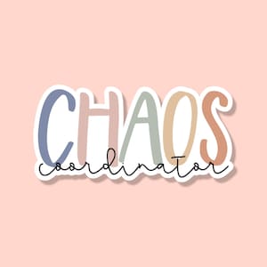 Stickers, Chaos Coordinator, Stickers for Tumbler, Vinyl Decals, Laptop Stickers, Planner Stickers