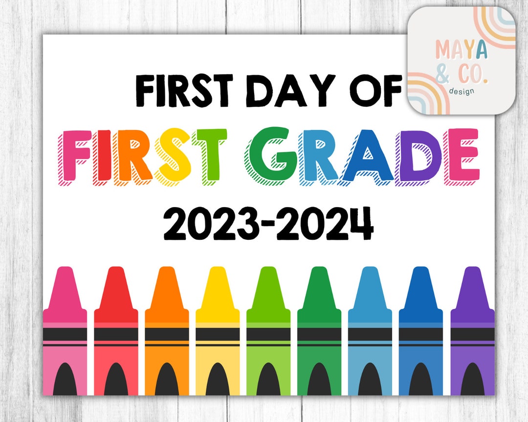 First Day of First Grade Sign / School Sign / Digital Instant - Etsy