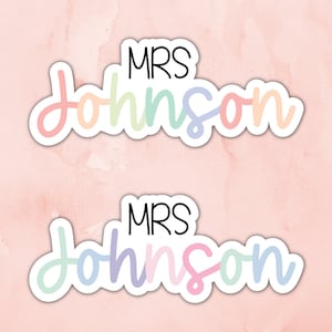 Personalized Teacher Name Sticker, Planner Stickers, Laptop Stickers - Hand lettered Name Sticker