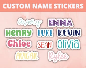 Custom Name Sticker, Personalized Name Sticker, Hand lettered Name Sticker, Water Bottle Sticker