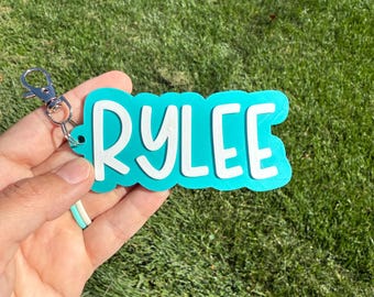 Personalized 3D Printed Keychain -  Backpack Name Tag with Built-In NFC – Custom School Bag Tag