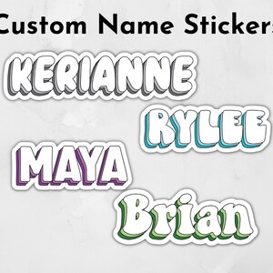 Custom Name Sticker - Personalized Name Sticker - Tumbler Name Sticker -  Handlettered Name Sticker - Water Bottle Sticker