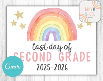 Last Day of School Printable, Digital Download, Canva Template