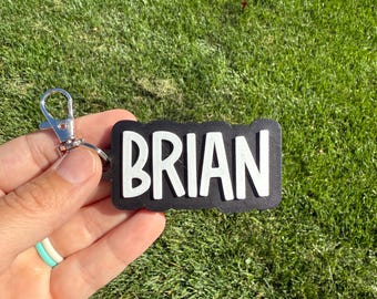 Personalized 3D Printed Keychain -  Backpack Name Tag – Custom School Bag Tag