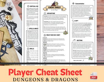 DnD 5e New Players Cheat Sheet : Beginners Guide PDF