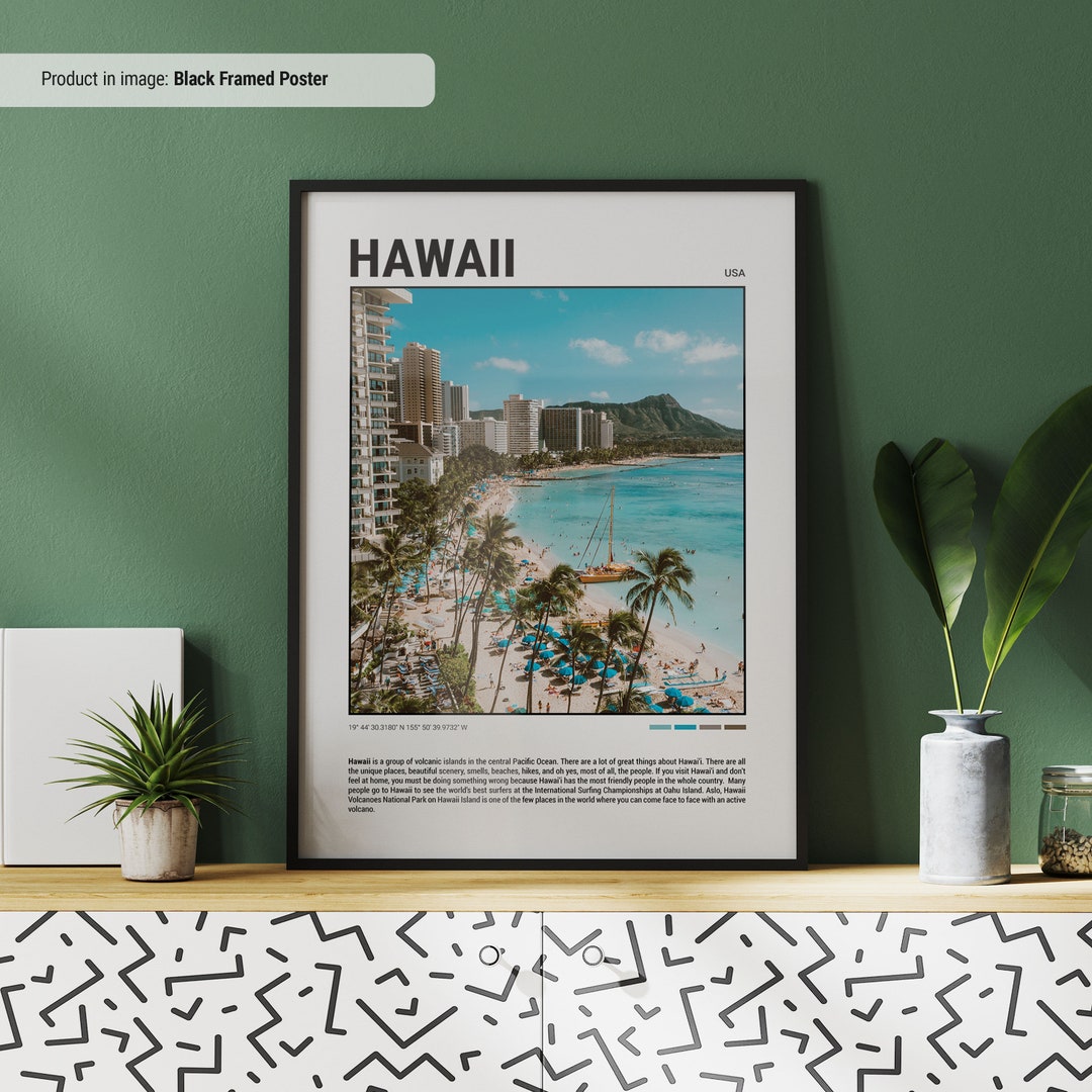 Hawaii Poster | Travel Poster | Travel Wall Art | Minimal Travel Print ...