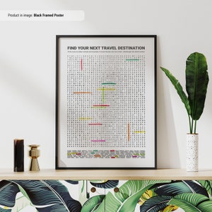 Find Your Next Travel Destination Poster | World Countries Edition | Travel Word Search Print | Gift for Traveler | Adventure Lovers Gift