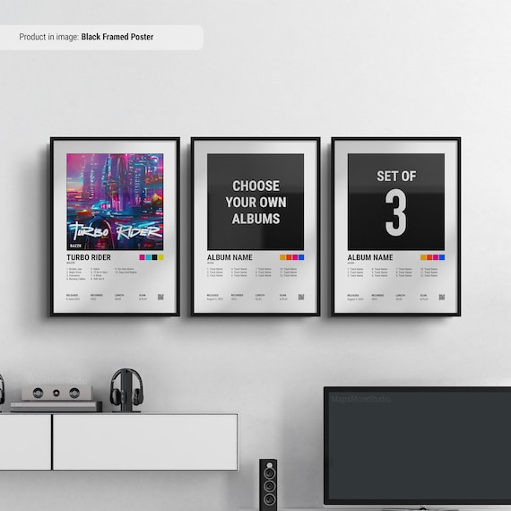 Custom Album Cover Poster Set of 3 - Personalized Music Wall Art