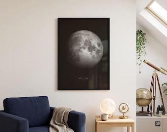Maan Detail Maanoppervlak Kunstprint