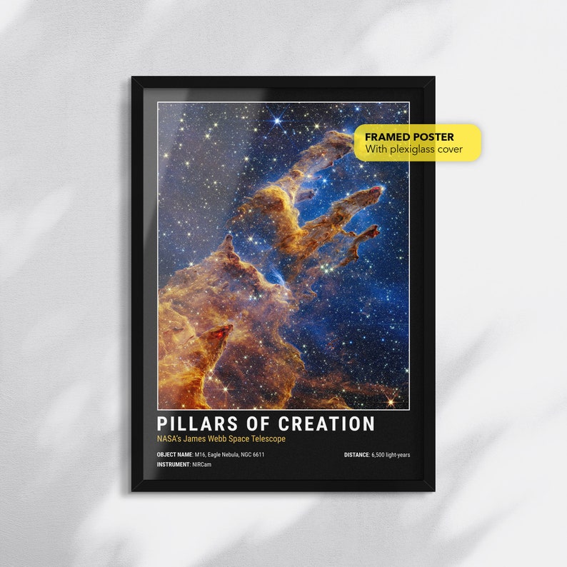 NASA Pillars of Creation Poster Art Space Posters Wall Art Etsy