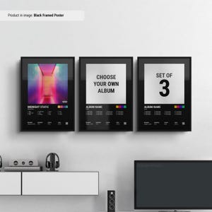 Album Posters - Set of 3 | Black Background | Custom Music Poster | Personalized Album Poster | Choose Your Own Album Wall Art