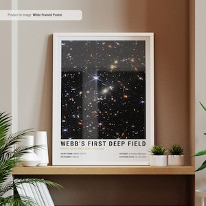 Póster de campo profundo / Pósteres espaciales / Póster de la NASA de James Webb / Arte de pared espacial / Impresiones espaciales / Decoración espacial / Estilo de luz