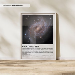 Spiral Galaxy Poster | Space Posters | NASA Hubble Telescope | Space Wall Art | Space Prints | Space Themed Decor | NGC 2525