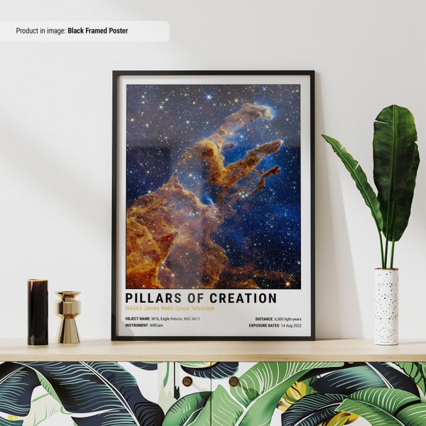Pijlers van de schepping poster | Ruimteposters | NASA James Webb-poster | Ruimte kunst aan de muur | Ruimteafdrukken | Ruimtedecor | Lichte stijl