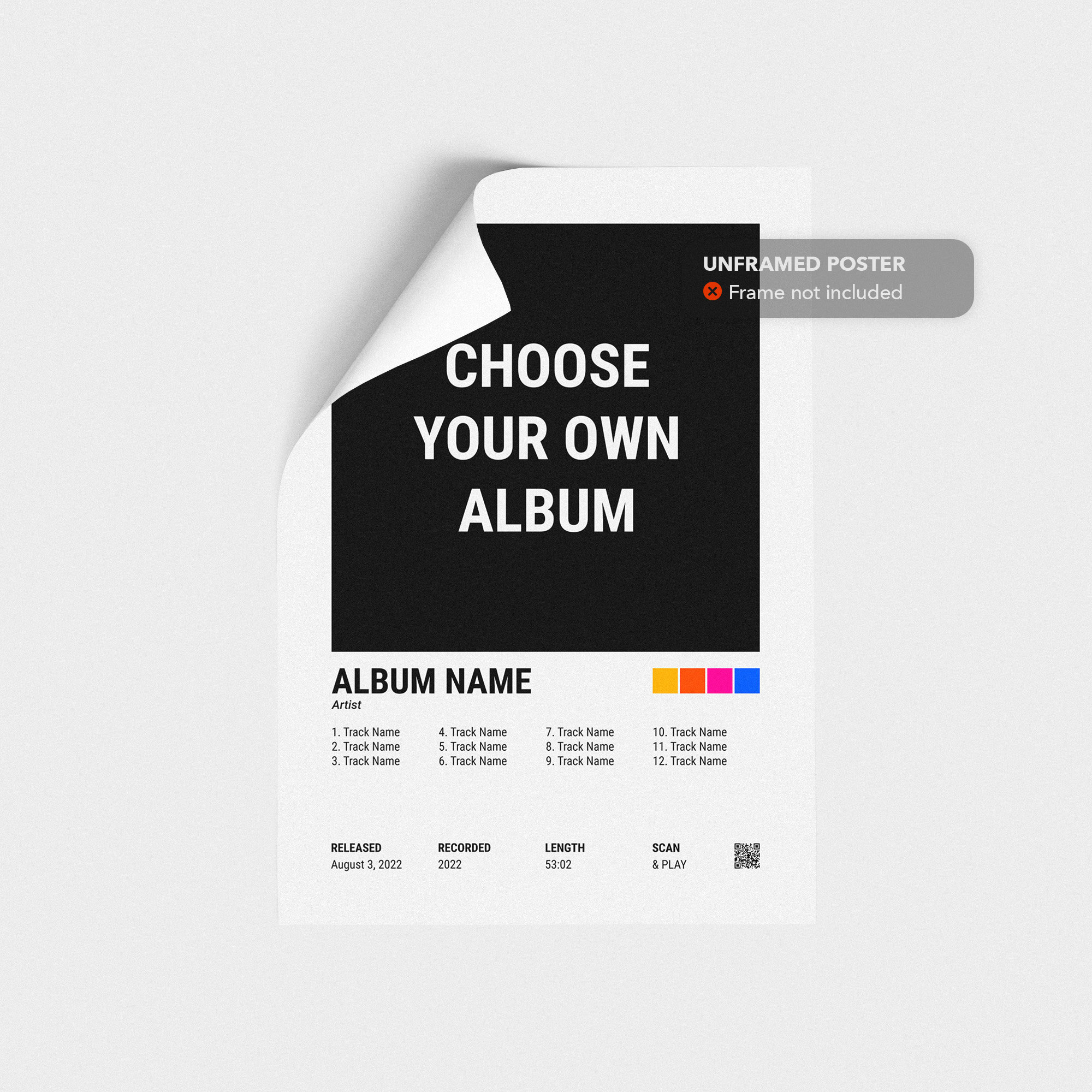 Choose Your Album Cover, Music Poster Art, Personalized Music Poster