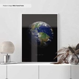 Earth Poster | Space Posters | Space Wall Art | Space Prints | Space Decor | Outer Space Artwork | Earth Print | Earth From Space