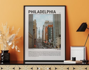 Philadelphia Poster | Travel Poster | Travel Wall Art | Minimal Travel Wall Print | US City Print | Philadelphia Wall Decor