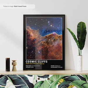 Carinanebel Poster | Poster Weltall | NASA James Webb Poster | Weltraum Wandkunst | Weltall Poster | Raum Dekor | Kosmische Klippen | Dunkler Stil