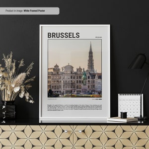 Brussels, Belgium Poster | Travel Poster | Travel Wall Art | Minimal Travel Wall Print | Europe City Print | Brussels Wall Decor
