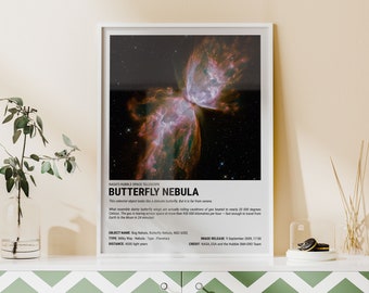 Butterfly Nebula Poster | NASA Hubble Telescope Space Art