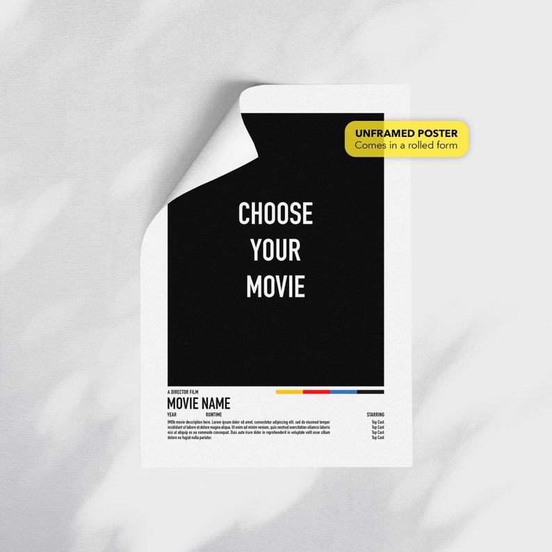 Choose Your Movie Set of 3 Movie Posters Personalized Movie Etsy