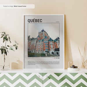 Affiche du Québec | affiche de voyage | Art mural de voyage | Impression murale minimaliste de voyage | Impression de la ville de Canada | Décoration murale Québec