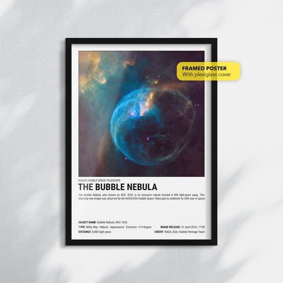 NASA the Bubble Nebula hubble Poster Art Outer Space Poster Etsy