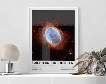 Southern Ring Nebula Poster | James Webb Telescope Space Art