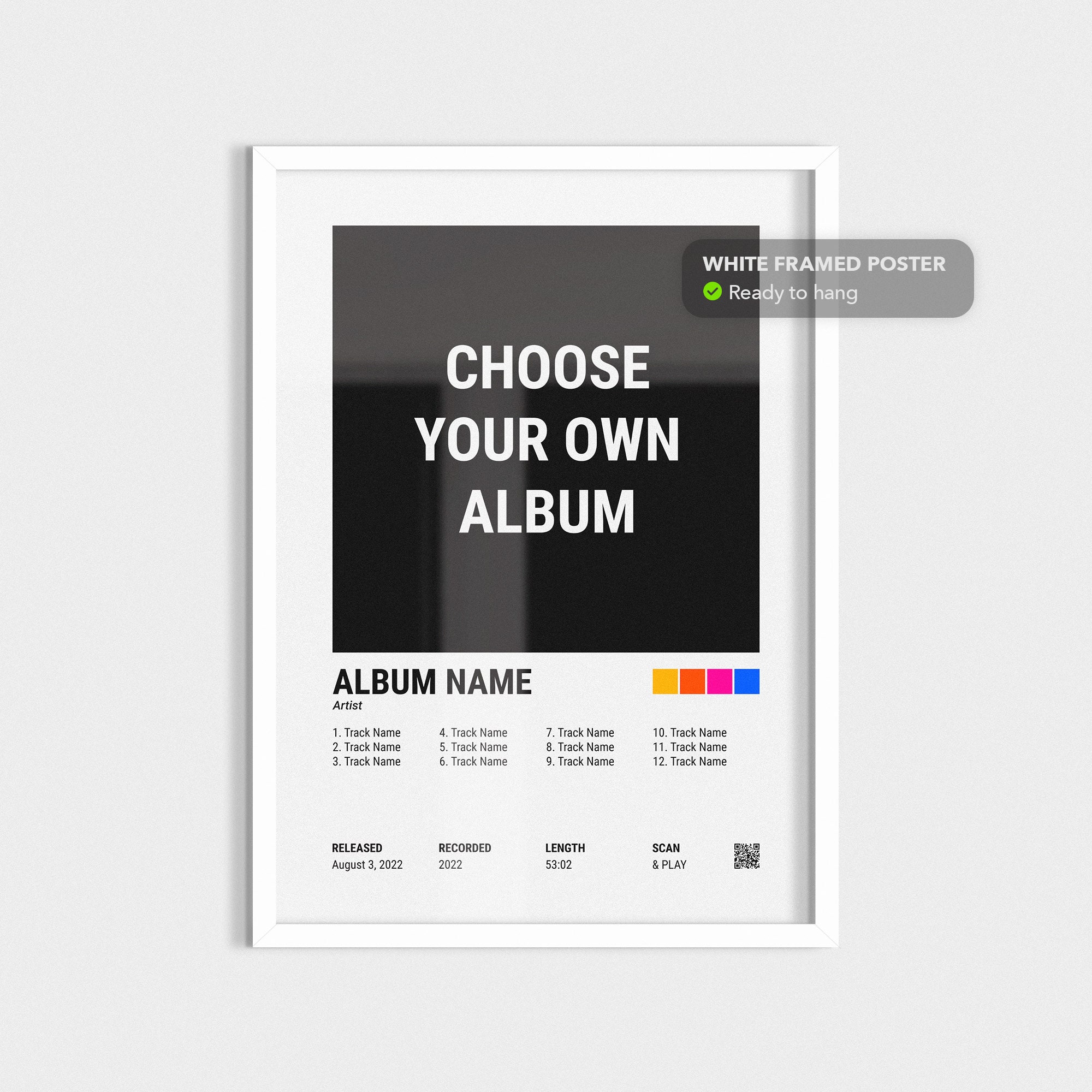 Choose Your Album Cover, Music Poster Art, Personalized Music Poster