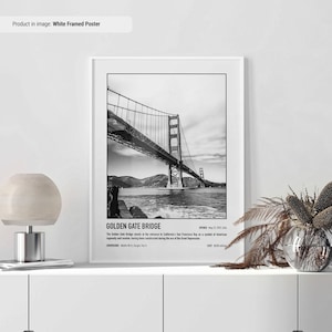 Golden Gate Bridge Poster | San Francisco | California | Travel Poster | Travel Wall Art | Minimal Travel Wall Print | Francisco Souvenir