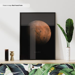 Poster Mars | Poster Weltall | Weltraum Wandkunst | Weltall Poster | Raum Dekor | Weltraum Kunstwerk | Mars Druck | Mars aus dem All